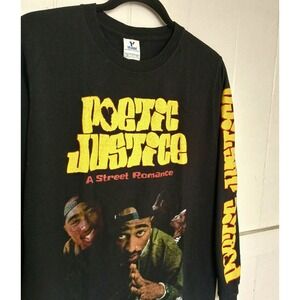Vintage 90s Poetic Justice T-Shirt Movie Promo Men's Small Long Sleeve Spell Out